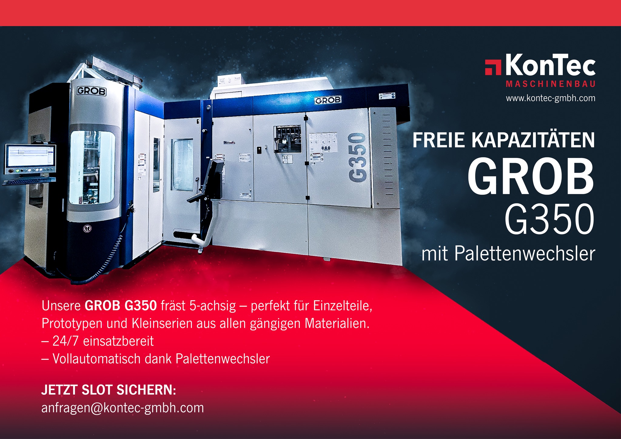 Freie Kapazitäten – GROB G350 mit Palettenwechsler